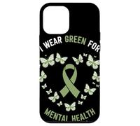 I Wear Green For Mental Health Awareness Butterfly Heart Custodia per iPhone 12 mini