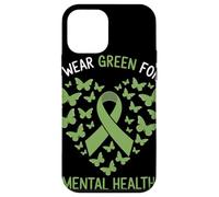 I Wear Green For Mental Health Awareness Butterfly Heart Custodia per iPhone 12 mini