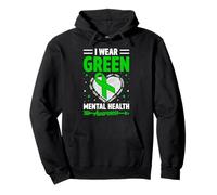 I Wear Green for Mental Health Awareness Month Man Women Felpa con Cappuccio