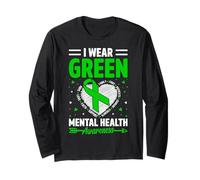 I Wear Green for Mental Health Awareness Month Man Women Maglia a Manica