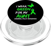 I Wear Green For My Aunt Cerebral Palsy Ribbon PopSockets PopGrip per MagSafe