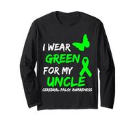 I Wear Green for My Uncle Cerebral Palsy Ribbon Maglia a Manica