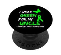 I Wear Green For My Uncle Cerebral Palsy Ribbon PopSockets PopGrip Adesivo