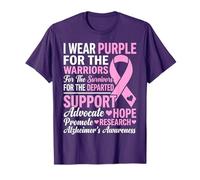 I Wear - Nastro di Supporto per la consapevolezza dell'Alzheimer, Colore: Viola Maglietta