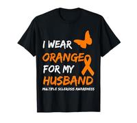 I Wear Orange for My Husband Multiple Sclerosis Ribbon Maglietta