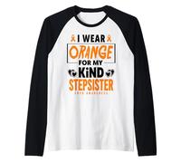I Wear Orange for My Stepsister COPD Warrior COPD Consapevolezza Maglia con Maniche Raglan