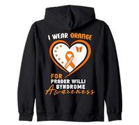 I Wear Orange for Prader-Willi Syndrome Awareness Felpa con Cappuccio