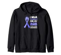 I Wear Pervinca per la mia Mamma Nastro di sensibilizzazione sul Cancro gastrico Felpa con Cappuccio