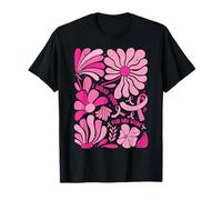 I Wear Pink for My Mom Breast Cancer Boho Floreale Nastro Rosa Maglietta