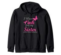 I Wear Pink for My Sister Breast Cancer Awareness Felpa con Cappuccio
