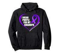 I Wear Purple for My Grandpa Pancreatic Cancer Awareness Felpa con Cappuccio