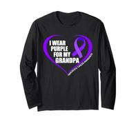 I Wear Purple for My Grandpa Pancreatic Cancer Awareness Maglia a Manica