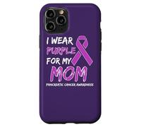 I Wear Purple for my Mom Ribbon Pancreatic Cancer Custodia per iPhone 11 Pro