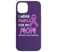 I Wear Purple for my Mom Ribbon Pancreatic Cancer Custodia per iPhone 13