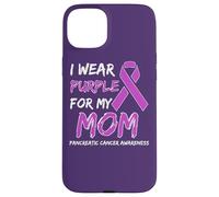 I Wear Purple for my Mom Ribbon Pancreatic Cancer Custodia per iPhone 15 Plus