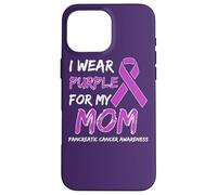 I Wear Purple for my Mom Ribbon Pancreatic Cancer Custodia per iPhone 16 Pro Max