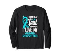 I Wear Teal Because I Love My Granddaughter Cancro cervicale Maglia a Manica
