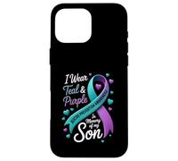 I Wear Teal E Purple In Memory My Son Suicide Prevention Custodia per iPhone 16 Pro Max