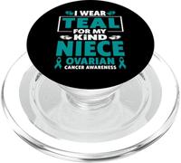 I Wear Teal For My Niece - Maglietta per la consapevolezza del cancro ovarico PopSockets PopGrip per MagSafe