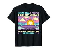 I Wear Teal & Purple for My Uncle Suicide Prevention Tramonto Maglietta