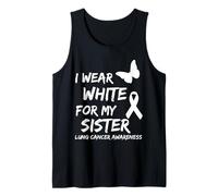I Wear White for My Sister Lung Cancer Awareness Ribbon Canotta