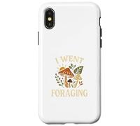 I Went Foraging Retro Hippie Mushroom Nature Design Custodia per iPhone X/XS