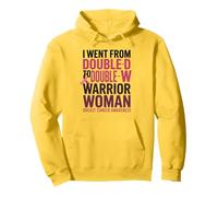 I Went from Double D to Double W Warrior Woman Breast Cancer Felpa con Cappuccio