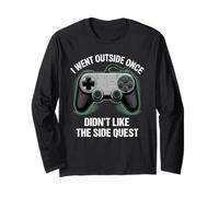 I Went Outside Once Gaming Apparel Video Game Gamer Boys Maglia a Manica