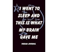 I Went To Sleep And This Is What My Brain Gave Me Dream Journal: Notebook And Diary with Guided Prompts For Recording Dream Interpretation and Feeling Upon Awakening for Women, Men & Teens