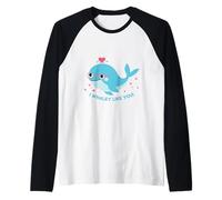 I Whaley Like You | Mi piaci Davvero | Funny Whale Pun Maglia con Maniche Raglan
