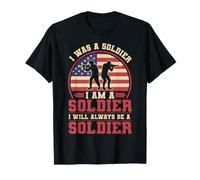 I Will Always Be A Soldier Vintage Uomini Veterani Patriottica US Maglietta