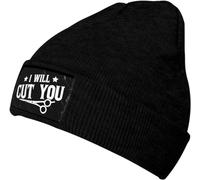 I Will Cut You Hairstylist Beanie Hat Leggero Beanie in Maglia Elasticizzata Cappello A Cuffia per Ciclismo Corsa Snowboard