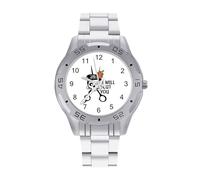 I Will Cut You, orologio da polso da uomo con teschio, in acciaio inox, analogico, al quarzo, Stile:, regular, Bracciale