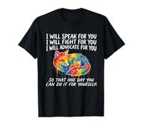 I Will Fight for You Fox Puzzle Autismo Consapevolezza Maglietta