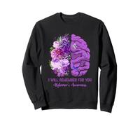 I Will Remember for You Brain Alzheimer Consapevolezza Viola Felpa