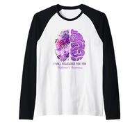 I Will Remember for You Brain Alzheimer Consapevolezza Viola Maglia con Maniche Raglan