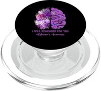 I Will Remember For You Brain Alzheimer Consapevolezza Viola PopSockets PopGrip per MagSafe