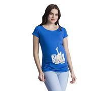 I Will Rock You - Premaman Abbigliamento Donna Magliette Premaman T-Shirt Divertente Gravidanza - Maniche Corte maternità (Blu Scuro, Large)