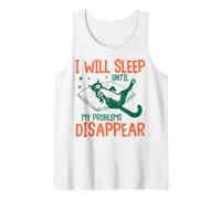 I Will Sleep Until My Problems Disappear Funny Cat Graphic Canotta