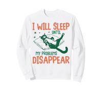 I Will Sleep Until My Problems Disappear Funny Cat Graphic Felpa