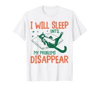 I Will Sleep Until My Problems Disappear Funny Cat Graphic Maglietta