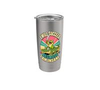 I Will Succeed Because I Am Insane - Funny Frog Bicchiere termico in acciaio inox doppia parete