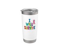 I Will Survive - Nastro multicolore rosa per la consapevolezza Bicchiere termico in acciaio inox doppia parete