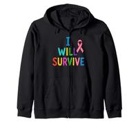 I Will Survive - Nastro Multicolore Rosa per la consapevolezza Felpa con Cappuccio