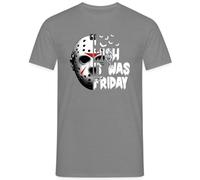 I Wish It was Friday - Design iconico horror con maschera da hockey su ghiaccio look slasher, motivo perfetto per Halloween e fan del venerdì dei 13° uomo maglietta, grigio., L