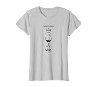 I Wish This Was Wine - Divertente Arte per Gli Amanti del Vino Maglietta, Donna, Argento, XXL