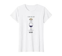 I Wish This Was Wine - Divertente Arte per Gli Amanti del Vino Maglietta, Donna, Bianco, XXL