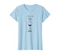 I Wish This Was Wine - Divertente Arte per Gli Amanti del Vino Maglietta, Donna, Celeste, 3XL