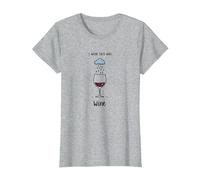 I Wish This Was Wine - Divertente Arte per Gli Amanti del Vino Maglietta, Donna, Grigio Melange, L