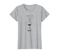 I Wish This Was Wine - Divertente Arte per Gli Amanti del Vino Maglietta, Donna, Grigio Melange, M